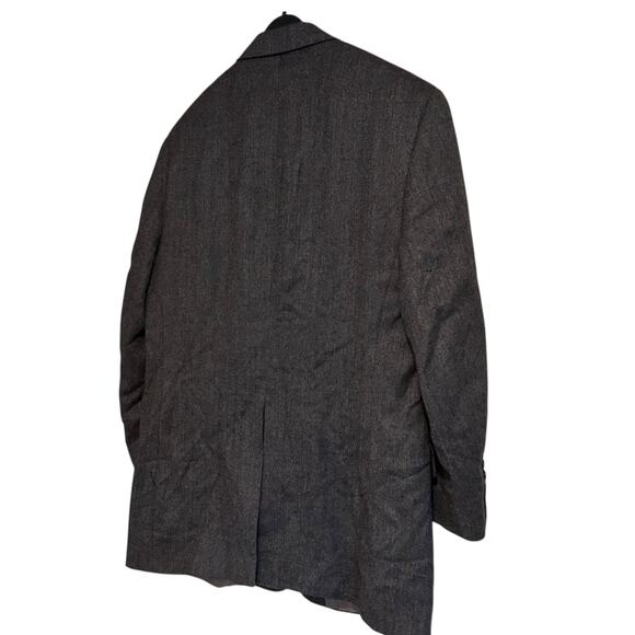 Vintage Brooks Brothers Jacket 42R Gray Herringbone Tweed Wool Blazer Sport Coat - Picture 4 of 16